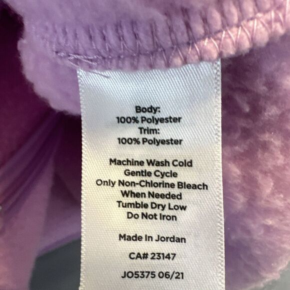 T by Talbots Fleece Sherpa Jacket Full Zip Pockets Light Purple Plus Size 1X - Picture 6 of 6